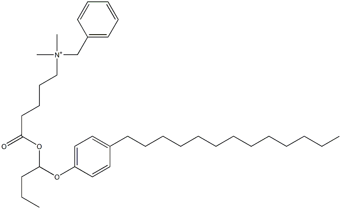 N,N-Dimethyl-N-benzyl-N-[4-[[1-(4-tridecylphenyloxy)butyl]oxycarbonyl]butyl]aminium 구조식 이미지