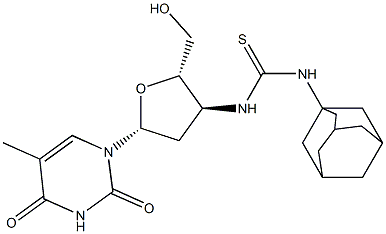 5-Methyl-3'-[[(1-adamantylamino)(thiocarbonyl)]amino]-2',3'-dideoxyuridine Structure