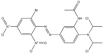 N-[2-[Bis(1-chloroethyl)amino]-5-(6-bromo-2,4-dinitrophenylazo)phenyl]acetamide 구조식 이미지