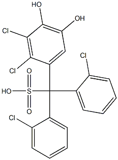 (2,3-Dichloro-4,5-dihydroxyphenyl)bis(2-chlorophenyl)methanesulfonic acid 구조식 이미지