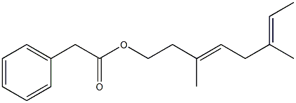 Phenylacetic acid 3,6-dimethyl-3,6-octadienyl ester 구조식 이미지