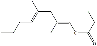 Propionic acid 2,4-dimethyl-1,4-octadienyl ester Structure