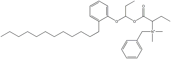 N,N-Dimethyl-N-benzyl-N-[1-[[1-(2-dodecylphenyloxy)propyl]oxycarbonyl]propyl]aminium Structure