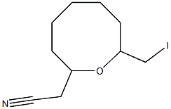 [(Hexahydro-8-iodomethyl-2H-oxocin)-2-yl]acetonitrile 구조식 이미지