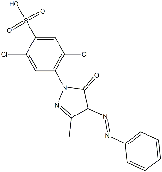 2,5-Dichloro-4-[[4,5-dihydro-3-methyl-5-oxo-4-(phenylazo)-1H-pyrazol]-1-yl]benzenesulfonic acid 구조식 이미지