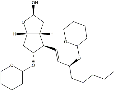 (1S,3R,5R,6R,7R)-7-(Tetrahydro-2H-pyran-2-yloxy)-6-[(1E,3S)-3-(tetrahydro-2H-pyran-2-yloxy)-1-octenyl]-2-oxabicyclo[3.3.0]octan-3-ol Structure