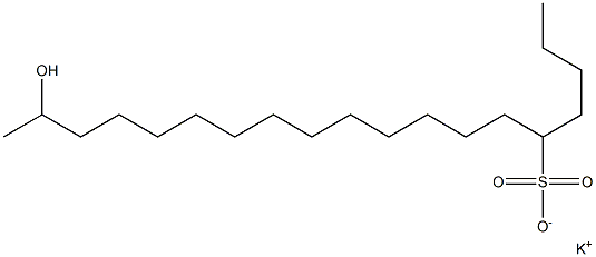 18-Hydroxynonadecane-5-sulfonic acid potassium salt 구조식 이미지