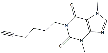 1-(5-Hexynyl)-3,7-dimethyl-1,2,3,6-tetrahydro-7H-purine-2,6-dione Structure
