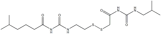 1-(5-Methylhexanoyl)-3-[2-[[(3-isobutylureido)carbonylmethyl]dithio]ethyl]urea Structure