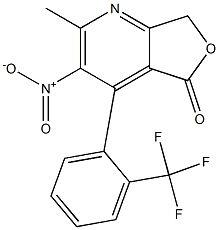 2-Methyl-3-nitro-4-[2-(trifluoromethyl)phenyl]furo[3,4-b]pyridin-5(7H)-one Structure