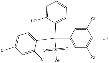 (2,4-Dichlorophenyl)(3,5-dichloro-4-hydroxyphenyl)(2-hydroxyphenyl)methanesulfonic acid Structure