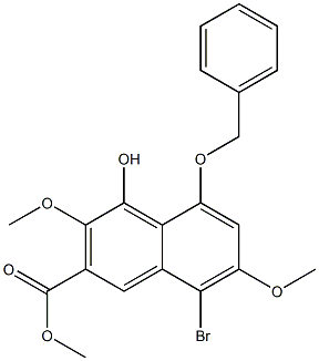 8-Bromo-4-hydroxy-5-(benzyloxy)-3,7-dimethoxynaphthalene-2-carboxylic acid methyl ester Structure