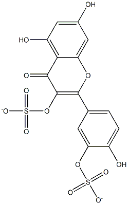 2-(4-Hydroxy-3-sulfonatooxyphenyl)-5,7-dihydroxy-3-sulfonatooxy-4H-1-benzopyran-4-one Structure