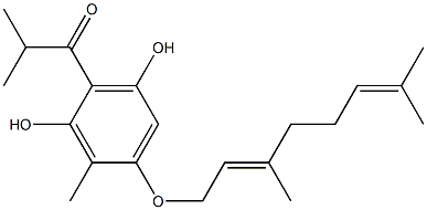 2-Isobutyryl-5-[[(2E)-3,7-dimethyl-2,6-octadienyl]oxy]-6-methylresorcinol Structure