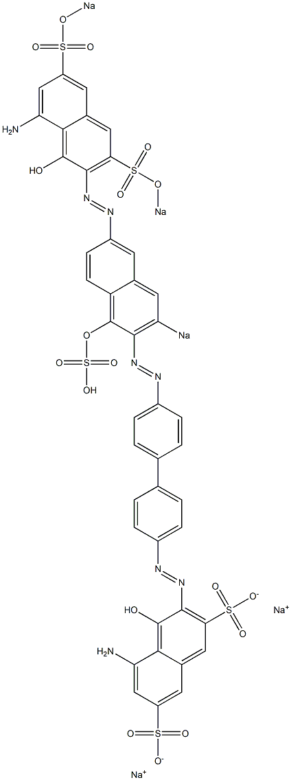 5-Amino-3-[[4'-[[6-[[8-amino-1-hydroxy-3,6-bis(sodiosulfo)-2-naphthalenyl]azo]-1-hydroxy-3-sodiosulfo-2-naphthalenyl]azo]-1,1'-biphenyl-4-yl]azo]-4-hydroxynaphthalene-2,7-disulfonic acid disodium salt 구조식 이미지