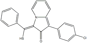 1-(4-Chlorophenyl)-3-[mercapto(phenyl)methylene]indolizin-2(3H)-one 구조식 이미지