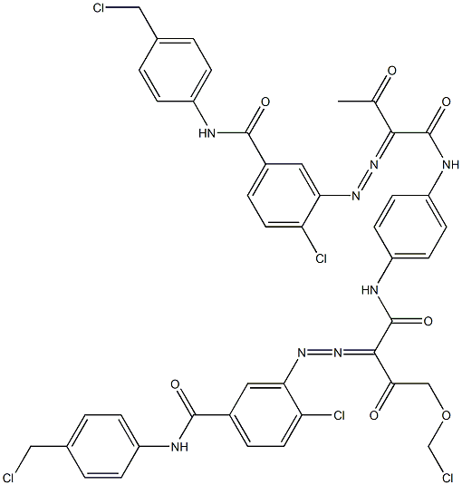 3,3'-[2-(Chloromethoxy)-1,4-phenylenebis[iminocarbonyl(acetylmethylene)azo]]bis[N-[4-(chloromethyl)phenyl]-4-chlorobenzamide] 구조식 이미지