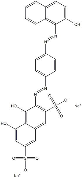 4,5-Dihydroxy-3-[4-[(2-hydroxy-1-naphthalenyl)azo]phenylazo]naphthalene-2,7-disulfonic acid disodium salt Structure