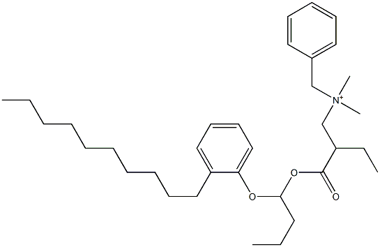 N,N-Dimethyl-N-benzyl-N-[2-[[1-(2-decylphenyloxy)butyl]oxycarbonyl]butyl]aminium 구조식 이미지