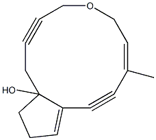 (8Z)-9-Methyl-6-oxabicyclo[10.3.0]pentadeca-8,12-diene-3,10-diyn-1-ol Structure