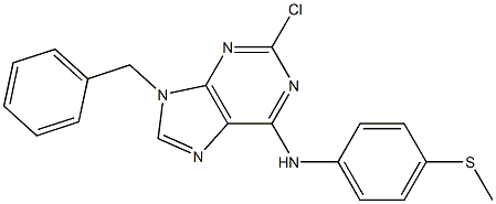 9-Benzyl-2-chloro-6-(4-methylthiophenylamino)-9H-purine 구조식 이미지