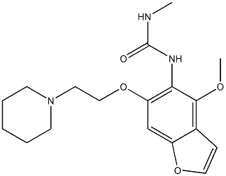 1-[4-Methoxy-6-(2-piperidinoethoxy)benzofuran-5-yl]-3-methylurea 구조식 이미지