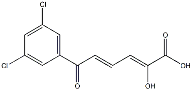 (2Z,4E)-2-Hydroxy-6-(3,5-dichlorophenyl)-6-oxo-2,4-hexadienoic acid Structure