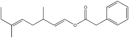 Phenylacetic acid 3,6-dimethyl-1,5-octadienyl ester 구조식 이미지