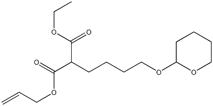 2-[4-[(Tetrahydro-2H-pyran)-2-yloxy]butyl]malonic acid 1-ethyl 3-(2-propenyl) ester Structure