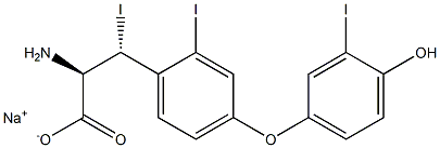 (2R,3R)-2-Amino-3-[4-(4-hydroxy-3-iodophenoxy)-2-iodophenyl]-3-iodopropanoic acid sodium salt 구조식 이미지
