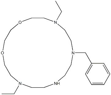 10-Benzyl-7,16-diethyl-1,4-dioxa-7,10,13,16-tetraazacyclooctadecane 구조식 이미지