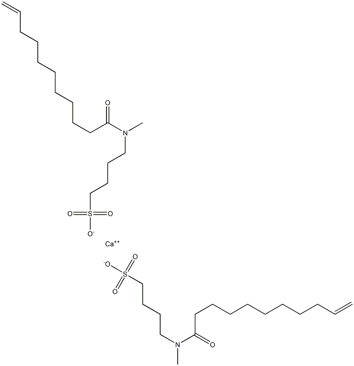 Bis[4-[N-(10-undecenoyl)-N-methylamino]-1-butanesulfonic acid]calcium salt Structure