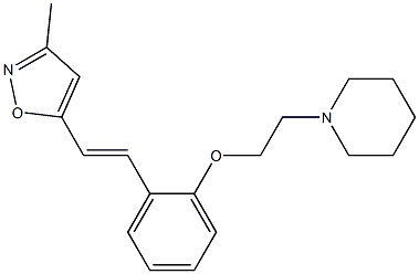 3-Methyl-5-[2-[2-(2-piperidinoethoxy)phenyl]ethenyl]isoxazole 구조식 이미지