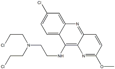 N,N-Bis(2-chloroethyl)-N'-(7-chloro-2-methoxybenzo[b]-1,5-naphthyridin-10-yl)-1,2-ethanediamine 구조식 이미지