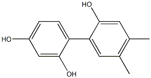 4',5'-Dimethyl-1,1'-biphenyl-2,2',4-triol 구조식 이미지