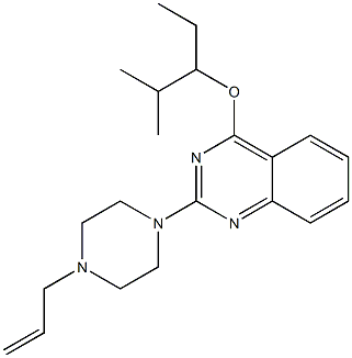 2-[4-(2-Propenyl)-1-piperazinyl]-4-(1-ethyl-2-methylpropyloxy)quinazoline 구조식 이미지