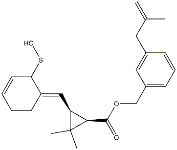 (1R,3S)-2,2-Dimethyl-3-[[(3E)-2,3,4,5-tetrahydro-2-oxothiophen]-3-ylidenemethyl]cyclopropane-1-carboxylic acid-3-(2-methyl-2-propenyl)benzyl ester 구조식 이미지