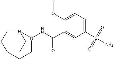 N-(1,2-Diazabicyclo[3.2.2]nonan-2-yl)-2-methoxy-5-sulfamoylbenzamide 구조식 이미지