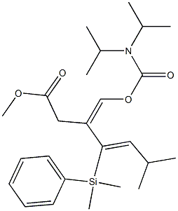 (3Z,4Z)-3-[[(Diisopropylamino)carbonyloxy]methylene]-4-(dimethylphenylsilyl)-6-methyl-4-heptenoic acid methyl ester 구조식 이미지