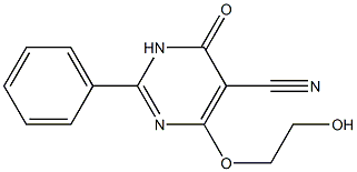 2-Phenyl-5-cyano-6-(2-hydroxyethoxy)pyrimidin-4(3H)-one 구조식 이미지