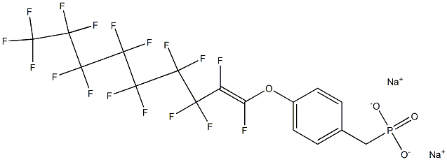 4-[(Heptadecafluoro-1-nonenyl)oxy]benzylphosphonic acid sodium salt 구조식 이미지