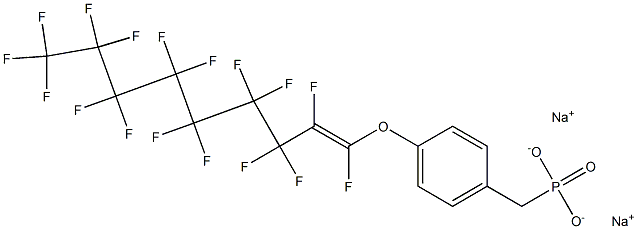 4-[(Heptadecafluoro-1-nonenyl)oxy]benzylphosphonic acid sodium salt Structure