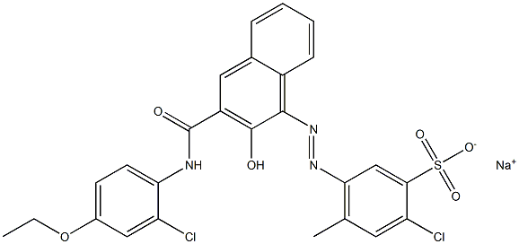 2-Chloro-4-methyl-5-[[3-[[(2-chloro-4-ethoxyphenyl)amino]carbonyl]-2-hydroxy-1-naphtyl]azo]benzenesulfonic acid sodium salt Structure