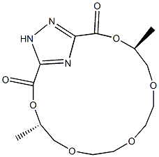 (4S,14S)-4,14-Dimethyl-3,6,9,12,15-pentaoxa-18,19,20-triazabicyclo[15.2.1]icosa-1(20),17-diene-2,16-dione 구조식 이미지