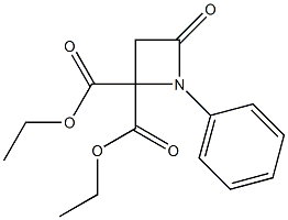 1-Phenyl-4-oxoazetidine-2,2-dicarboxylic acid diethyl ester 구조식 이미지