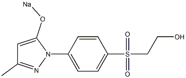 1-[p-(2-Hydroxyethylsulfonyl)phenyl]-3-methyl-5-sodiooxy-1H-pyrazole 구조식 이미지