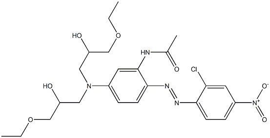 N-[2-(2-Chloro-4-nitrophenylazo)-5-[N,N-bis(3-ethoxy-2-hydroxypropyl)amino]phenyl]acetamide 구조식 이미지