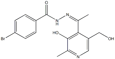 1-(2-Methyl-3-hydroxy-5-hydroxymethylpyridin-4-yl)ethanone 4-bromobenzoyl hydrazone 구조식 이미지