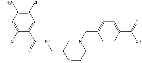 4-[2-[(4-Amino-5-chloro-2-methoxybenzoylamino)methyl]morpholinomethyl]benzoic acid Structure