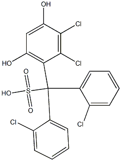 (2,3-Dichloro-4,6-dihydroxyphenyl)bis(2-chlorophenyl)methanesulfonic acid Structure